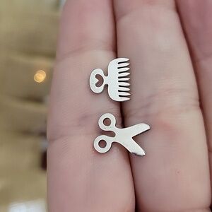 Hair Stylist Barber Stud Earrings, unisex